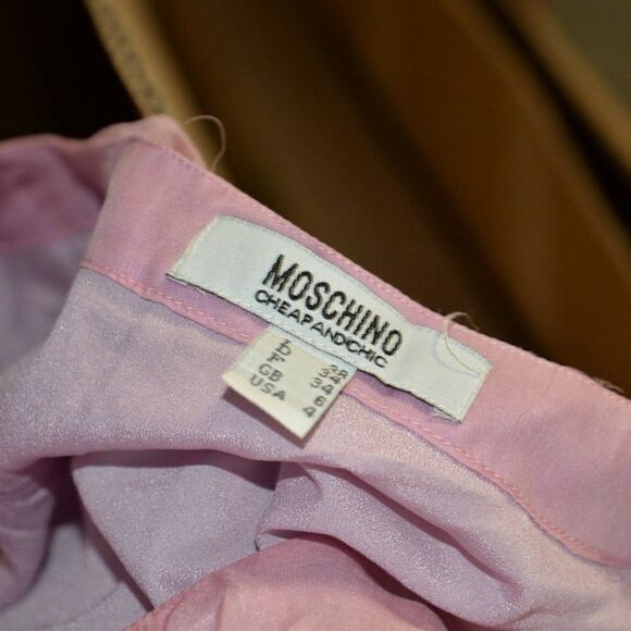 Moschino Pink Silk Laser Cut Out Tunic/Mini Dress Sz 4 - Picture 4 of 10